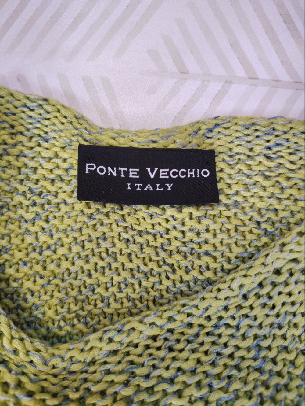 Ponte Vecchio Italy Lime Knit Women's Sweater Short Sleeve - Picture 2 of 8